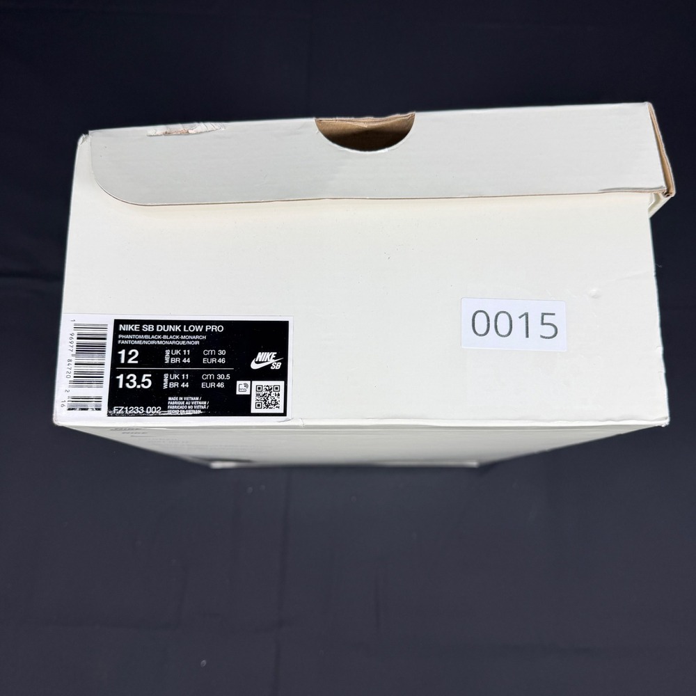 Nike SB Dunk Low Pro Phantom Black Monarch Safari Print FZ1233-002 Mens 12 - Picture 14 of 14